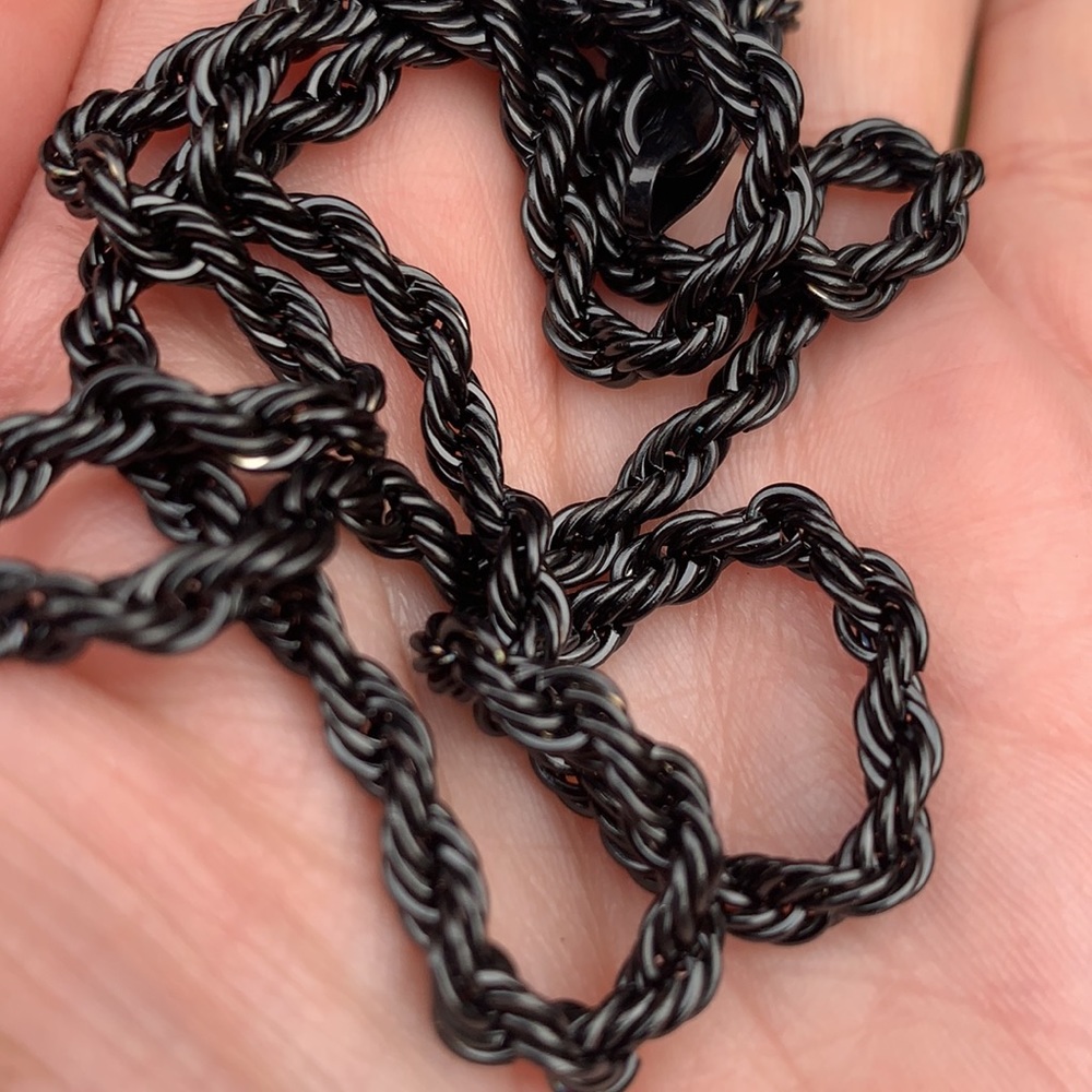 New 30” Black Stainless Neck Chain